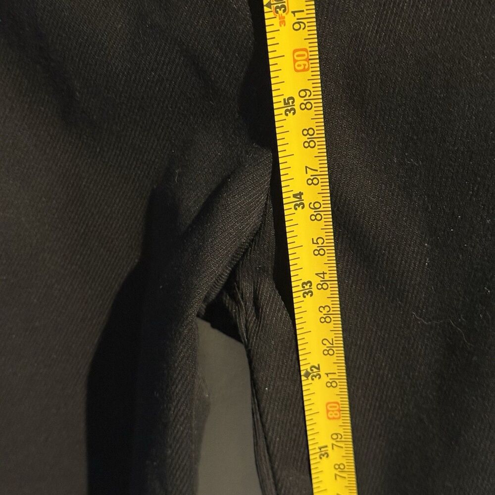 Kulson Italy Black Dress Pants Size 10 Stretch Cotton Cupro Made Italy Split Hem - Picture 16 of 16